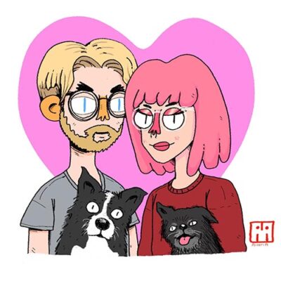 two person digital drawing